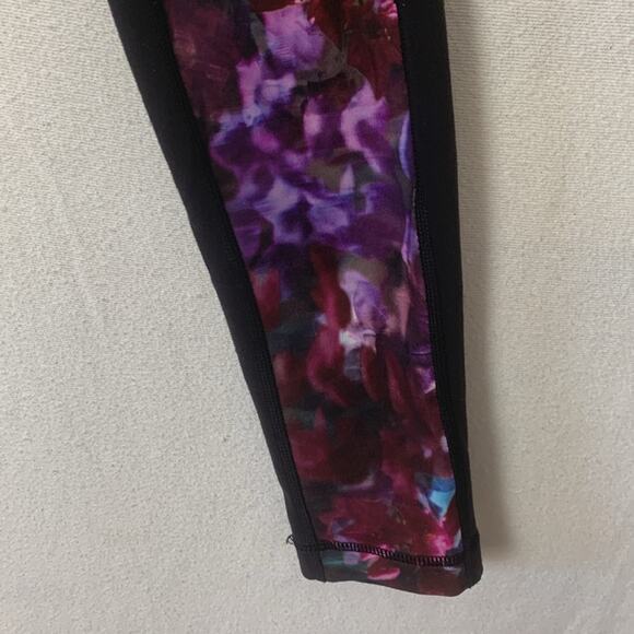 Lululemon women's size 6 wunder under color block leggings pants spring black mu - Picture 8 of 10